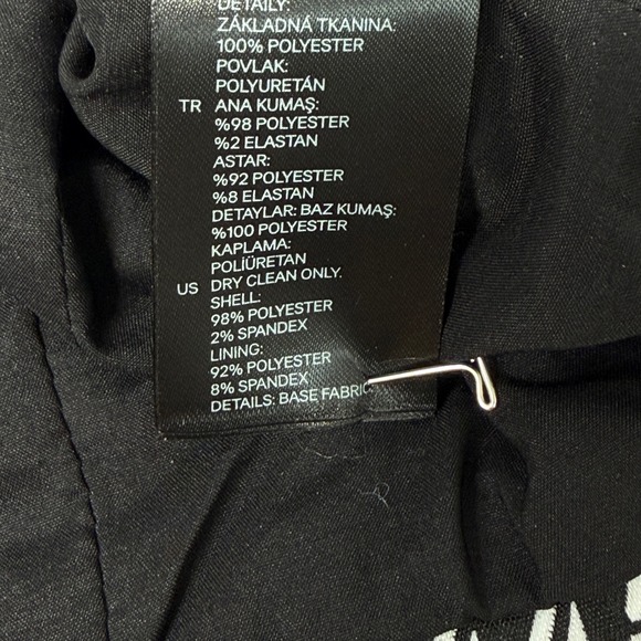 H&M Women Black White Houndstooth Faux Leather Trim Moto Jacket Size US 4 - Picture 7 of 8